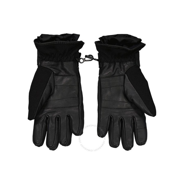 Moncler Men's Black Padded Logo-embroidered Gloves