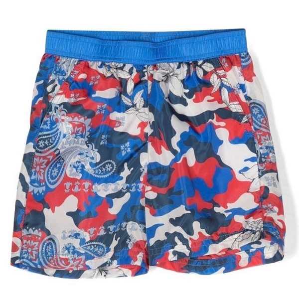 Moncler Kids Camouflage Maya Sea Print Swim Shorts