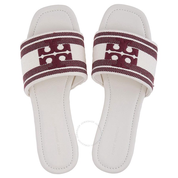 Tory Burch Double T Jacquard Slide Sandals