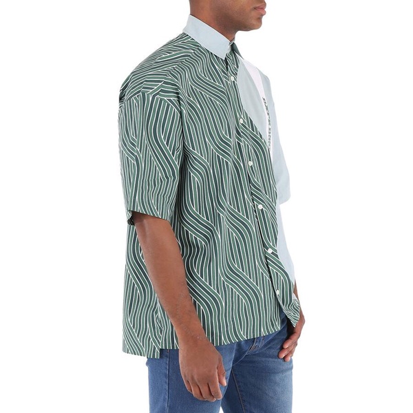 Ahluwalia Men's Zig Zag Cotton Oversized Shirt