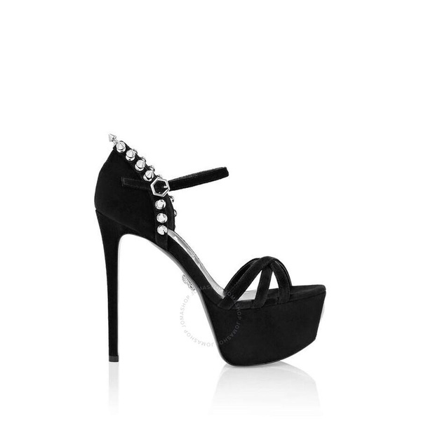 Philipp Plein Suede Stud-Embellished Platform Sandals