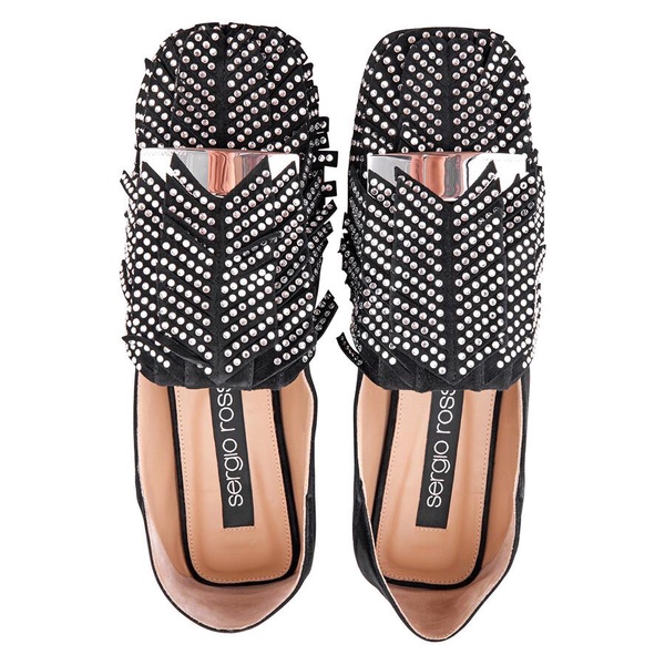 Sergio Rossi Ladies Crystal Embellished Fringed Loafers