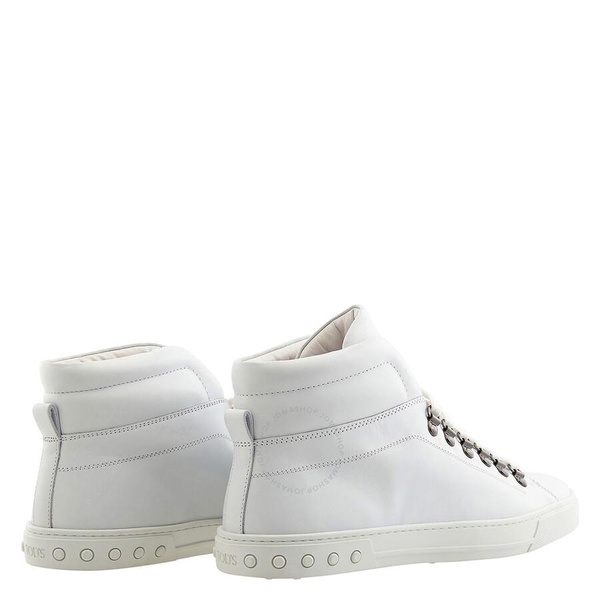 Tods Men's White Leather Gomma High-Top Sneakers