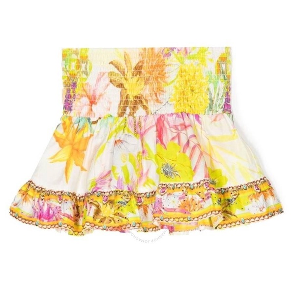 Camilla Kids Shirring Waist Cotton Mini Skirt