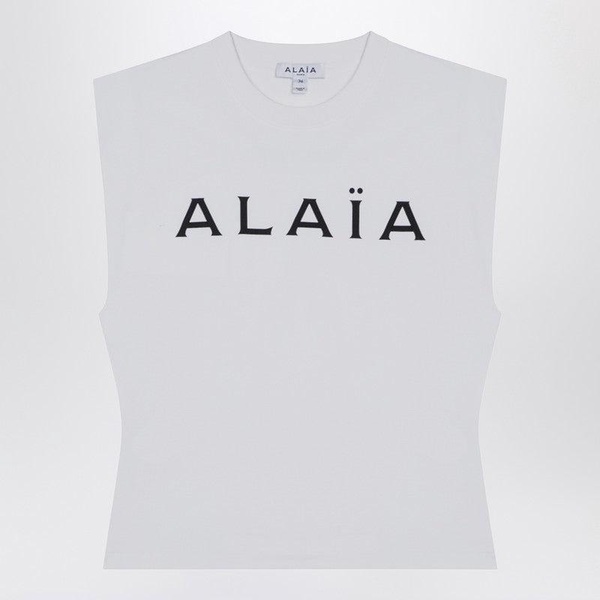 Alaia White Cotton T-Shirt With Logo Women