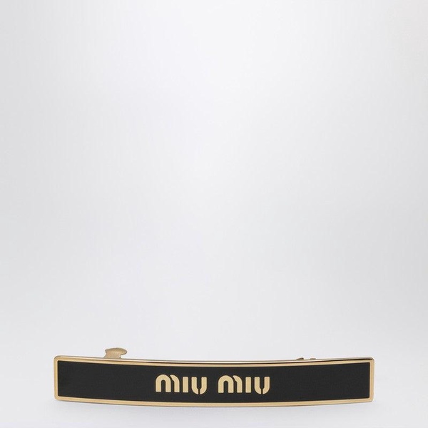 Miu Miu Black Metal Hair Clip Women