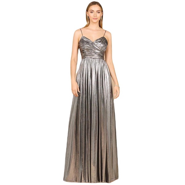 Women's High Slit Metallic Jersey Dress