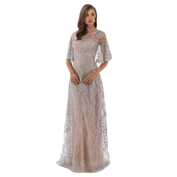 Women's Cape Sleeve Mother's Gown