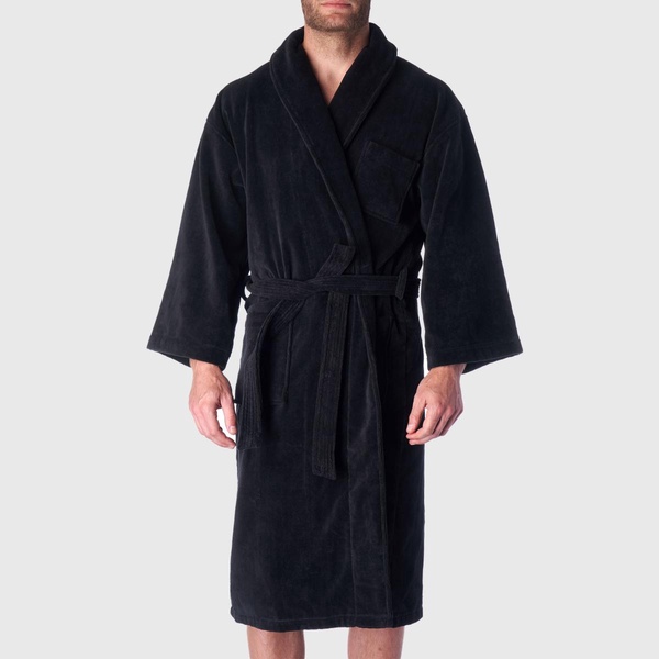 Pure Cotton Men Terry Cloth Bathrobe Super Absorbent Hotel Spa Robe