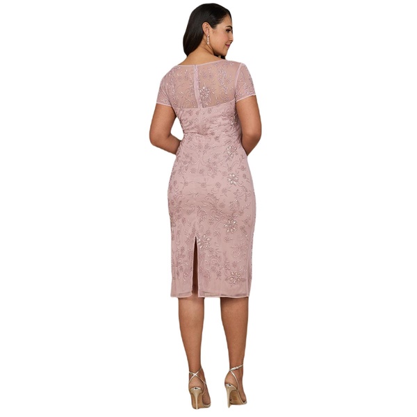 Women's Beaded Midi Dress with Cap Sleeves