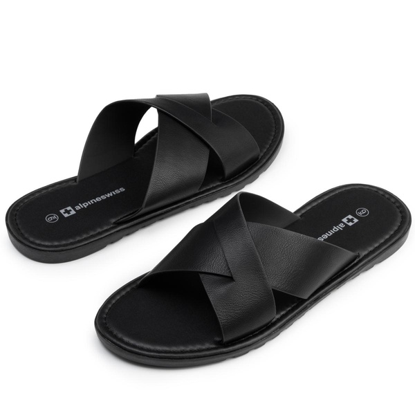 Men's Hugo Faux Leather Slide Sandals Dressy Comfortable Shoes