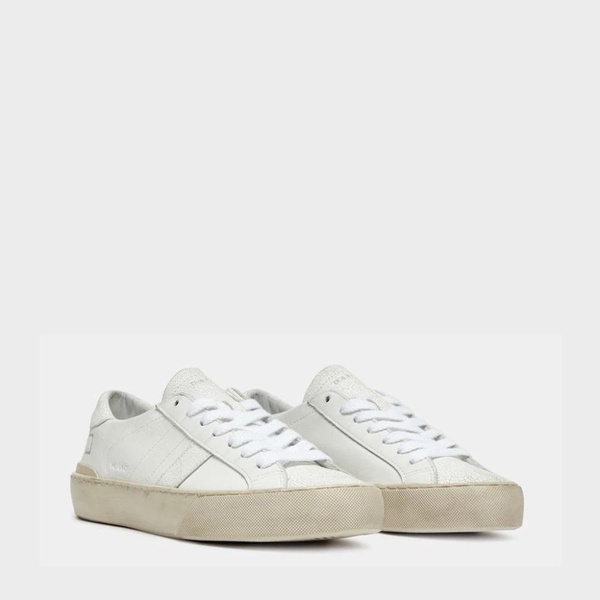 White Leather Low Top Sneakers