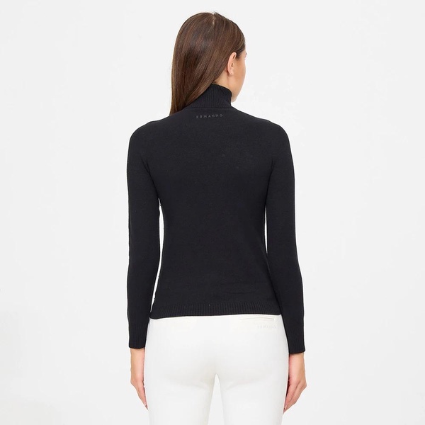 Black Swarovski High Neck Turtleneck