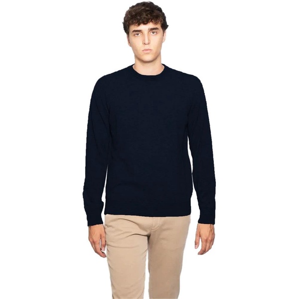 Blue Virgin Wool Crewneck Sweatshirt