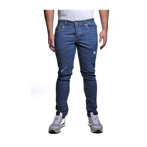 Blue Slim Fit Jeans with Ripped Effect