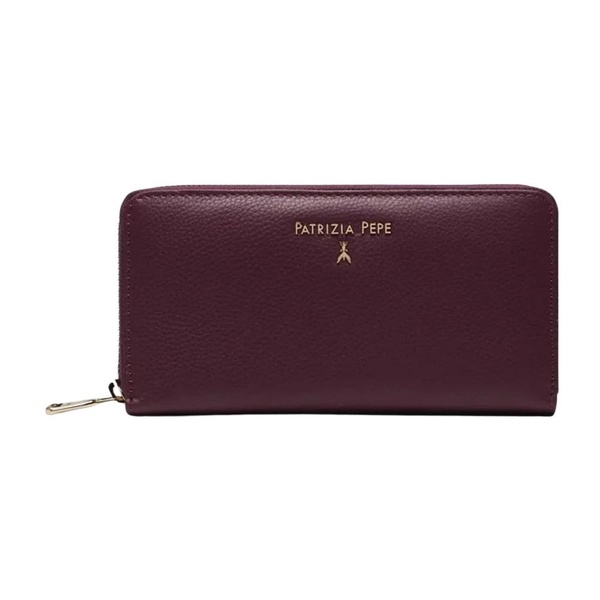 Purple Zip Around Wallet with Golden Fly Decoration