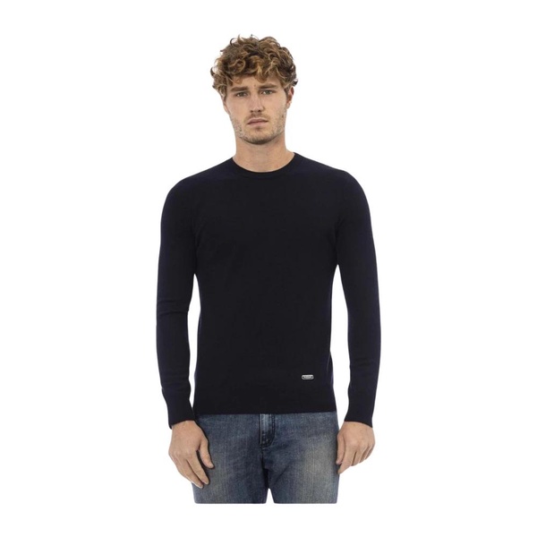 Blue Wool Crew Neck Sweater