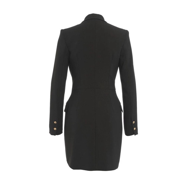 Black Double-breasted Blazer Coat Dress