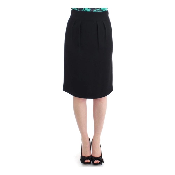 Black Wool Pencil Skirt