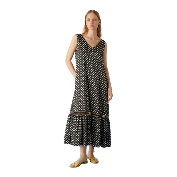 Polka Dot V-Neck Midi Dress