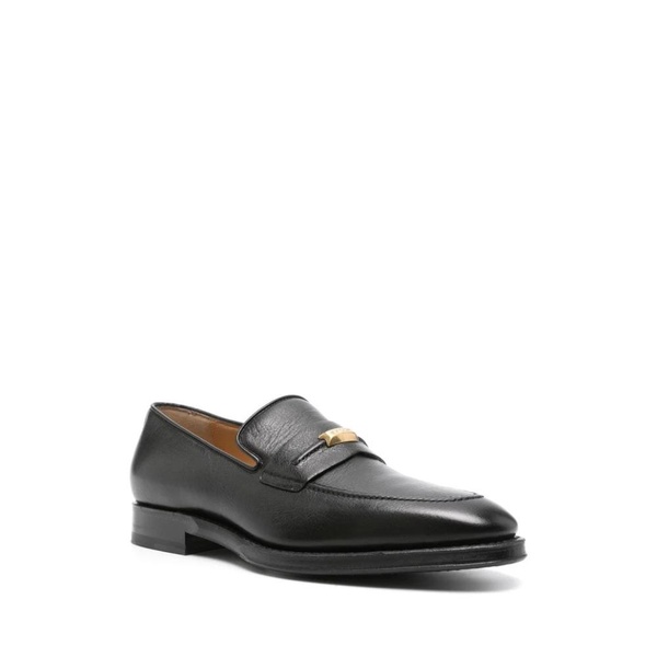 Black Leather Loafers Men's Shoes