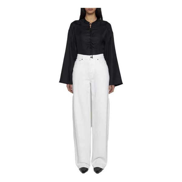 White Denim Wide Leg Jeans