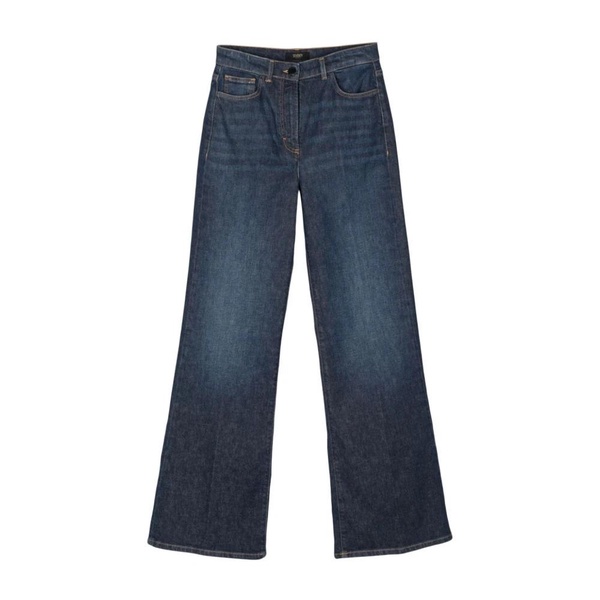 Flared Denim Trousers Blue