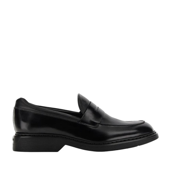 Black Leather Flat Shoes