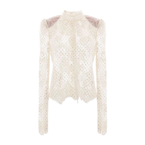 Self-Portrait All-Over Crystal Embellishment Top