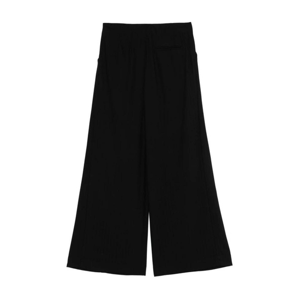 Black Palazzo Trousers with Pleat Detailing