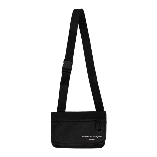 Black Nylon Shoulder Bag with Logo