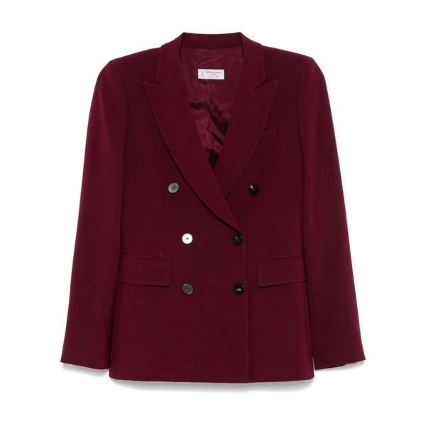 Bordeaux Red Double-Breasted Jacket