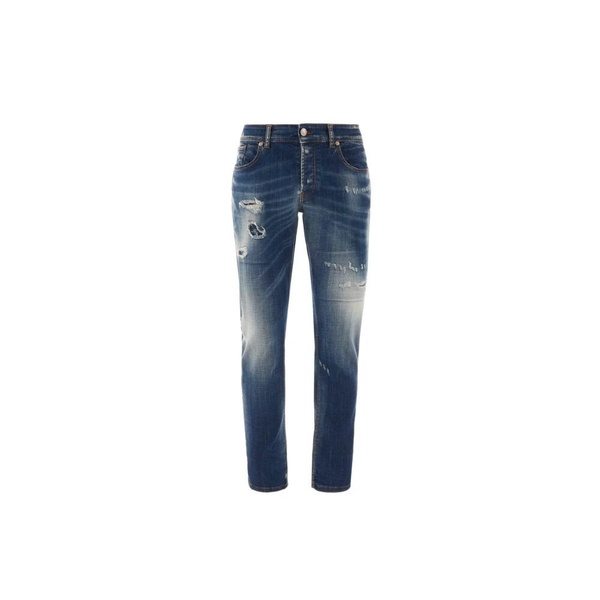 Slim fit jeans with used wash effect