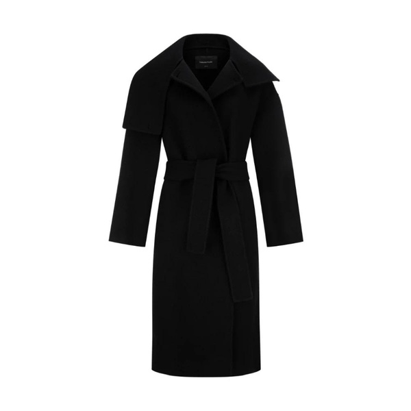 Black Wool Cocoon Coat