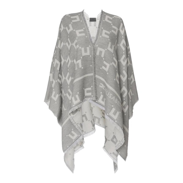 Grey Jacquard Cape with Double C Logo Design