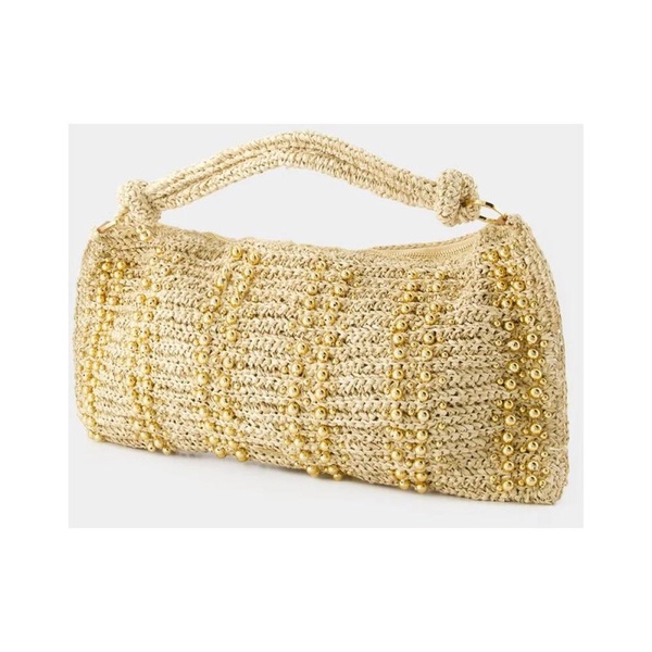 Hera Shoulder Bag - Raffia - Gold