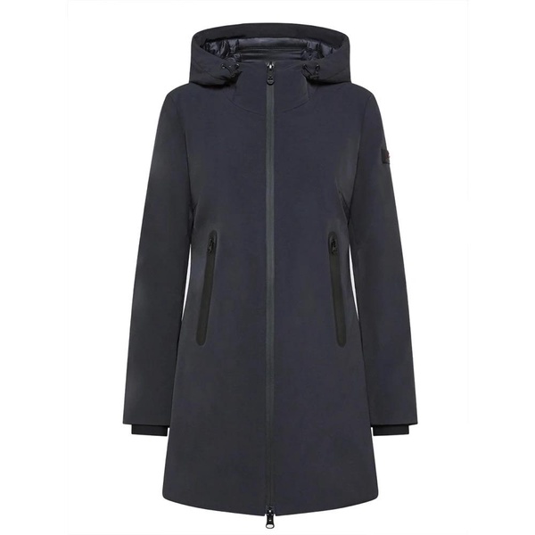 Blue Parka Jacket with Black Details