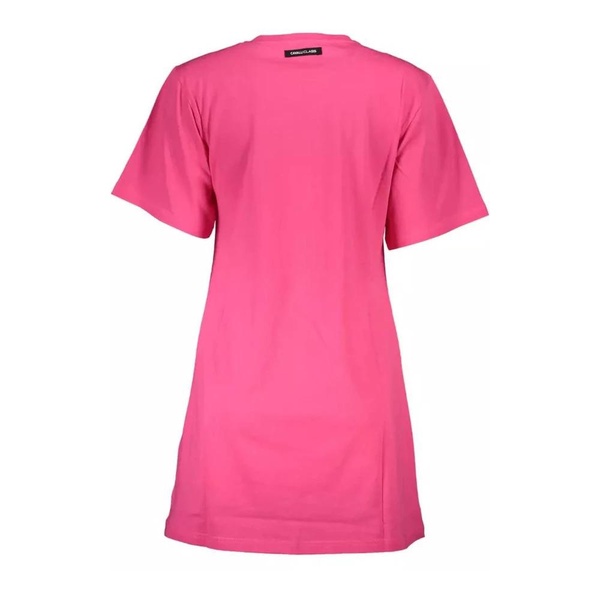 Pink Logo Print Cotton T-Shirt