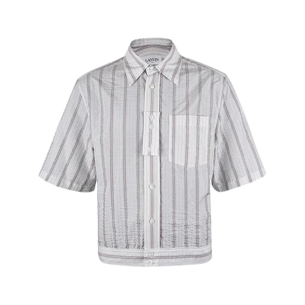 Striped Cotton Poplin Blouson Shirt