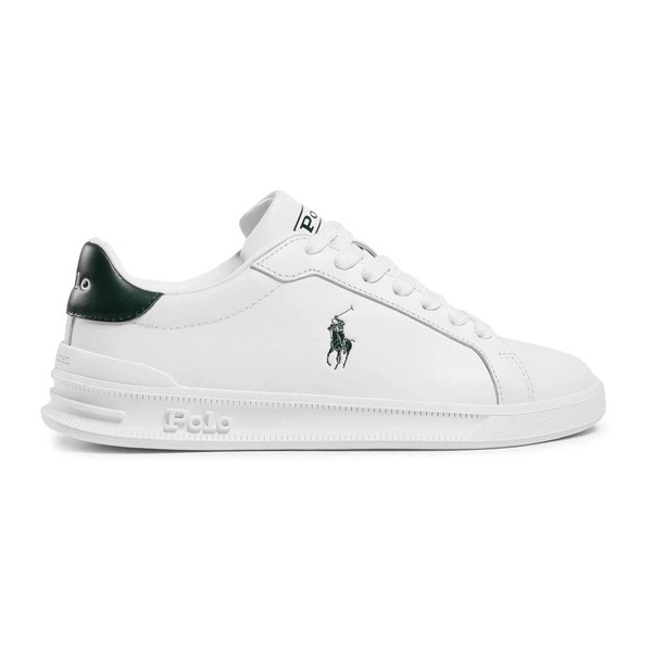 Polo Ralph Lauren Men's Heritage Court Leather Low Top Trainers - White/Newport Navy - UK 8