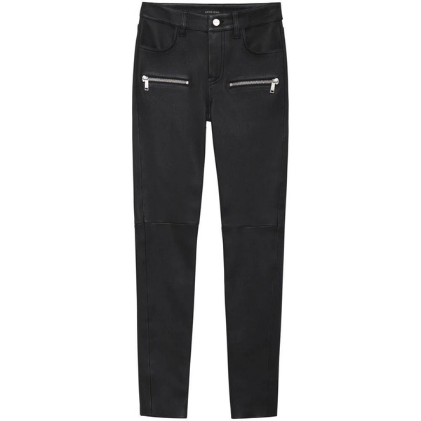 Black Leather Skinny Cut Pants