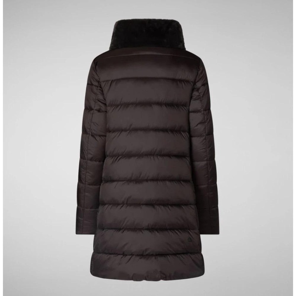 Quilted Down Jacket with Faux Fur