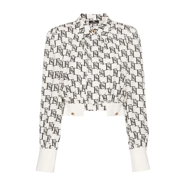 Logo Print Georgette Shirt