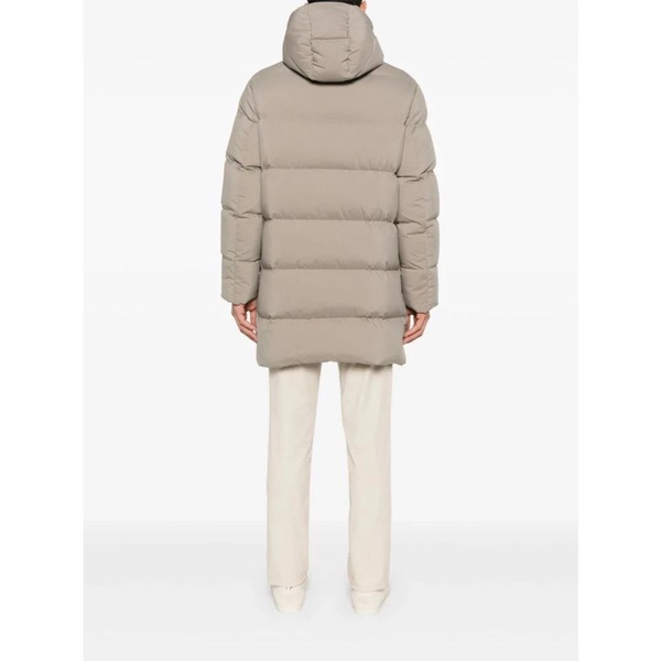 Beige Down Parka with Hood