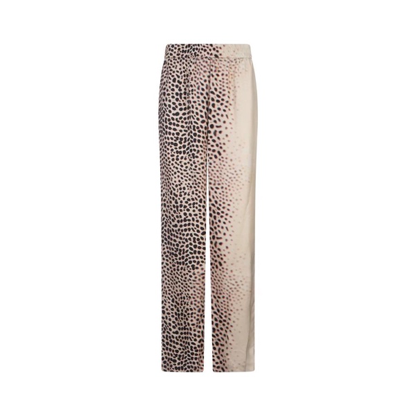 White Leopard Print Drawstring Trousers