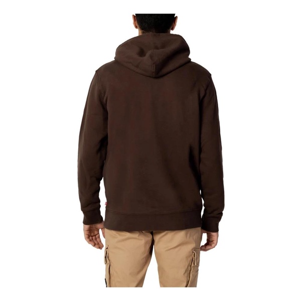 Mens Brown Print Hooded Sweatshirt