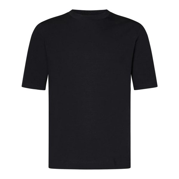 Black Ribbed Crewneck T-shirts and Polos