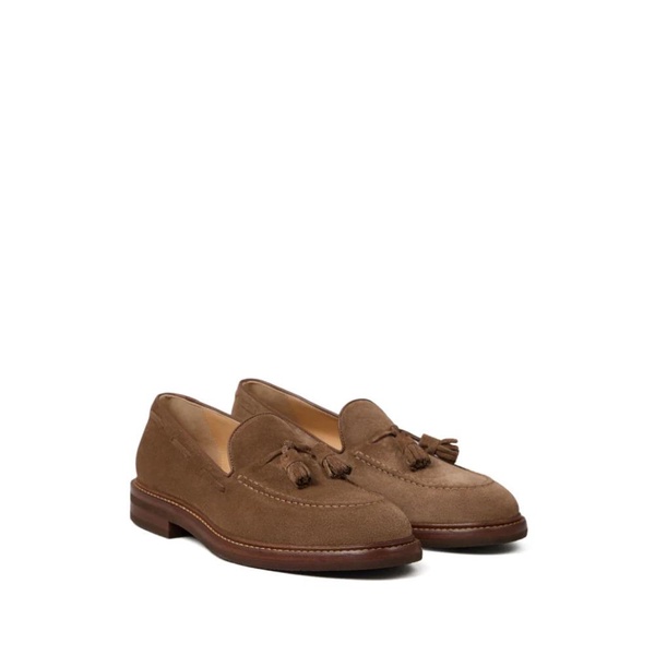 Brown Suede Tassel Loafers