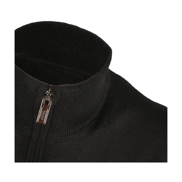 Black Zip-Through Dolcevita Sweater