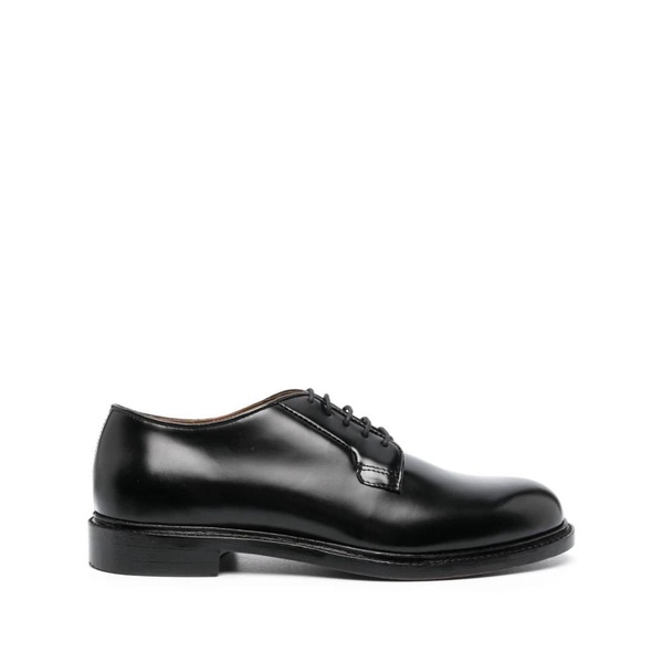 Black Leather Lace-up Shoes for Men